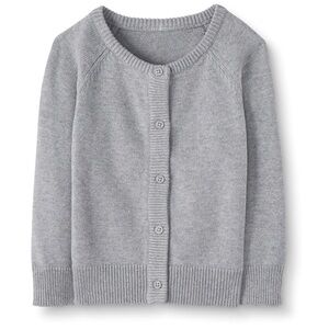 Moon and Back by Hanna Andersson Baby Cardigan Sweater, Grey, 6-12M